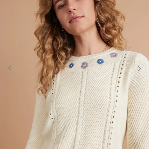 Marine layer Jada Crewneck Sweater in Ivory - Picture 4 of 8